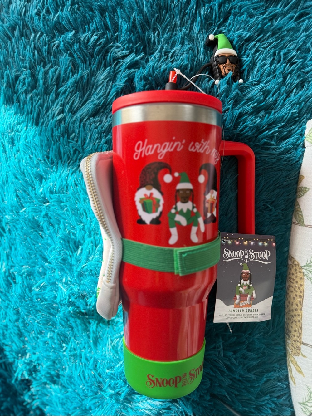 Snoop Dog Red Holiday Travel Tumbler with Handle